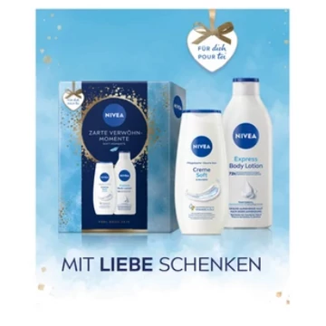 Nivea Ajándékcsomag Soft Moments Creme Soft tusfürdő 250 ml + Express testápoló 400 ml