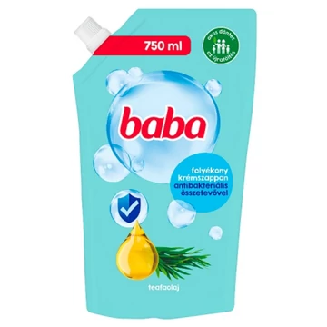 Baba folyékony szappan utántöltő antibakteriális összetevővel, teafaolaj 750 ml