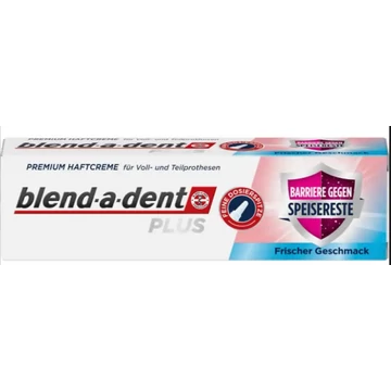 Blend A Dent műfogsorrögzítő krém 40 g Plus Premium Speisereste Frischer/Plus Food Barrier Fresh /Friss Íz Élelmiszermaradék-védő/