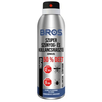 Bros Szúnyog és Kullancsriasztó Trópusi Aeroszol 50% DEET 180 ml B1760