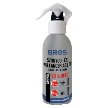 Bros Szúnyog és Kullancsriasztó Trópusi Szórófejes Folyadék 50% DEET 130 ml B1762