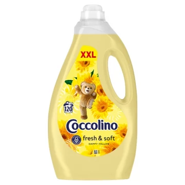 Coccolino 3000 ml 120 mosás Fresh & Soft Happy Yellow Öblítőkoncentrátum 