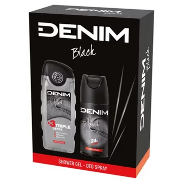 Denim Black ajándékcsomag - dezodor 150 ml + tusfürdő 250 ml