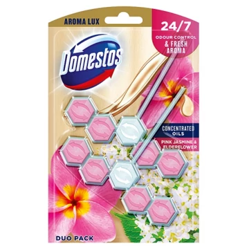 DOMESTOS Aroma Lux Pink Jasmine & Elderflower WC frissítő blokk 2 x 55 g