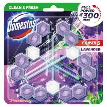 DOMESTOS Power5 WC frissítő blokk Lavender 3 x 55 g