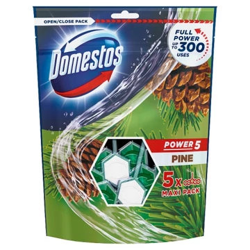 DOMESTOS Power5 WC frissítő blokk Pine 5 x 55 g