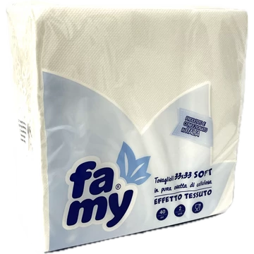 SZALVÉTA FAMY TEXTILHATÁSÚ FEHÉR 33X33CM 40LAP 2 RÉTEG