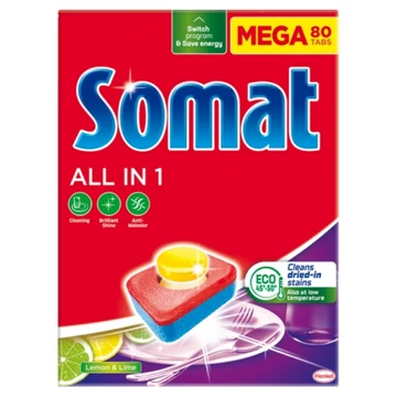 SOMAT 80DB ALL-IN-1 MOSOGATÓTABLETTA LEMON