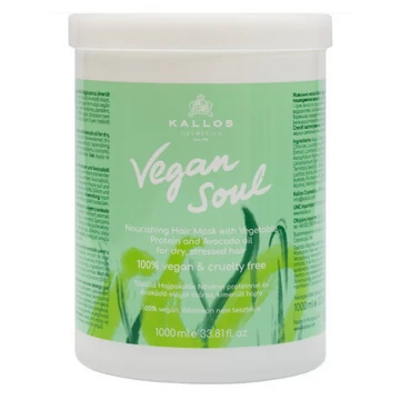 KALLOS Vegan Soul Tápláló Hajpakoló Krém Növényi Proteinnel és Avokádó Olajjal 1000ml