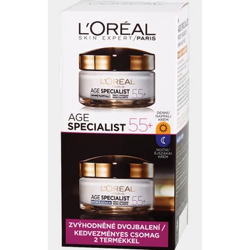 Loreal Age Specialist 55+ csomag, 2 x 50 ml (nappali + éjszakai arckrém)