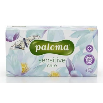 Paloma SENSITVE CARE Dobozos Kozmetikai Kendő 3 Rétegű 80 Darab Shea Vaj Balzsammal 