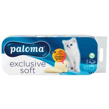 Paloma EXCLUSIVE SOFT Toalett Papír 3 rétegű 10 Tekercs Sárga