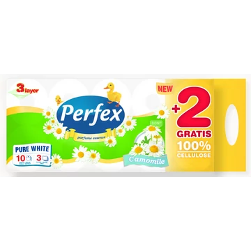 Perfex Toalett Papír 10 tekercs 3 réteg  120 Lap Camomile
