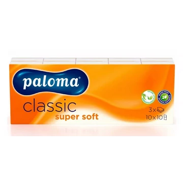 Paloma Papír Zsebkendő Classic 3 Rétegű 10 x 10 db