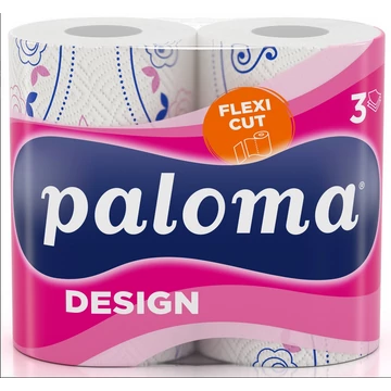 Paloma Papírtörlő FLEXI SHEET DESIGN 3 Rétegű 2 Tekercs 145 Lap Színes