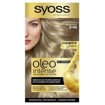 Syoss Oleo Intense tartós hajfesték 8-05 Bézsszőke