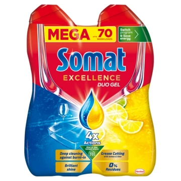 Somat Excellence Lemon mosogatógél 70 mosogatás 2 x 630 ml