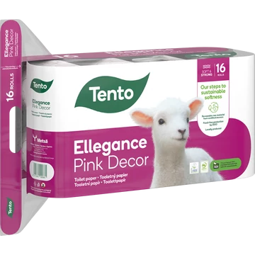 Tento Ellegance Pink Decor toalettpapír 16 tekercs 3 rétegű / 16 x 150 lap