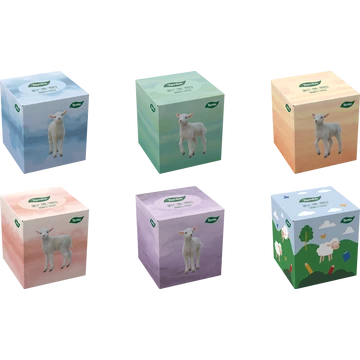 Tento CubeBox Dobozos Papír Zsebkendő 3 rétegű 58 db  - 6 design
