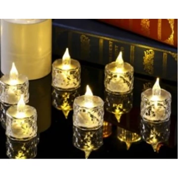 LED GYERTYA KICSI KRISTÁLYOS  4X5CM, SÚLY:17,5G