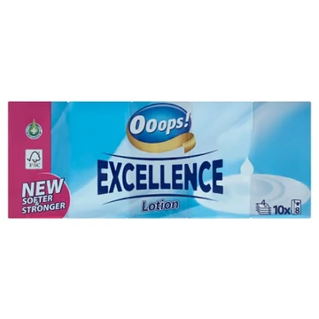Ooops! Excellence Lotion illatosított papír zsebkendő 4 rétegű 10 x 8 db