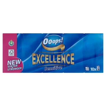 Ooops! Excellence Sensitive papír zsebkendő 4 rétegű 10 x 8 db