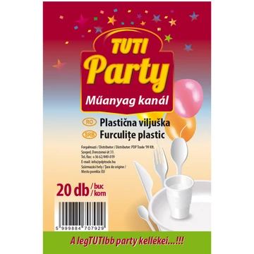 Party műanyag evőkanál 20 db-os újrahasználható