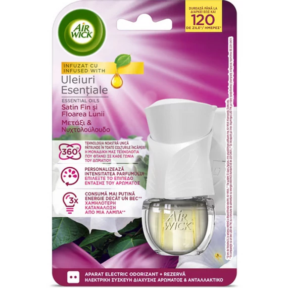 Air Wick Elektromos Készülék Utántöltővel 19 ml Bársonyos Szatén & Liliom