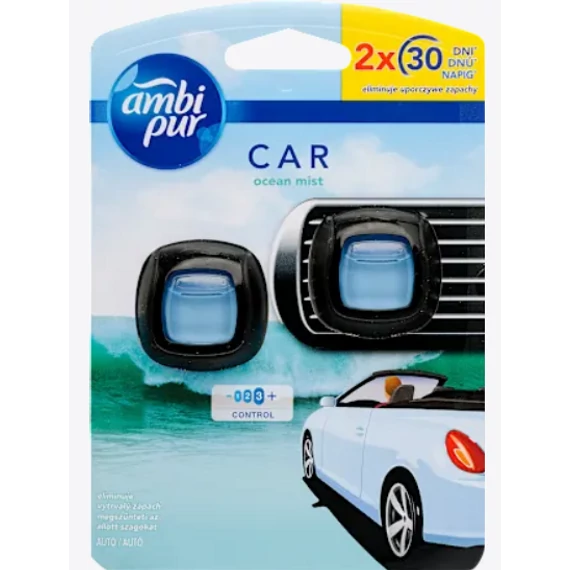 Ambi Pur Car Clip 2 ml Autóillatosító Ocean Mist (Bliszter duo pack)