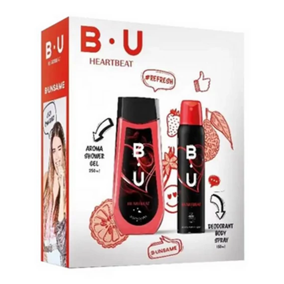 B.U. Ajándékcsomag Heartbeat Deo 150 ml + Tusfürdő 250 ml