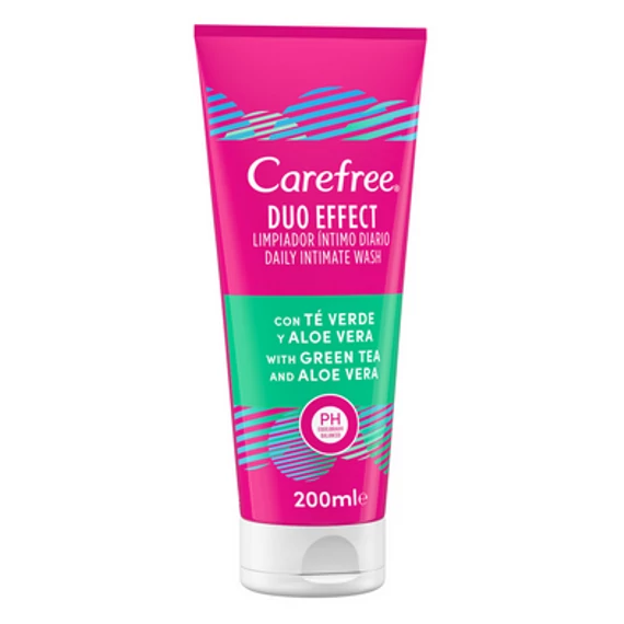 Carefree Intim Mosakodó Gél 200 ml Duo Effect Green Tea & Aloe Vera