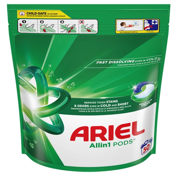 Ariel 50 db Folyékony Kapszula 50 mosás All in 1 Mountain Spring