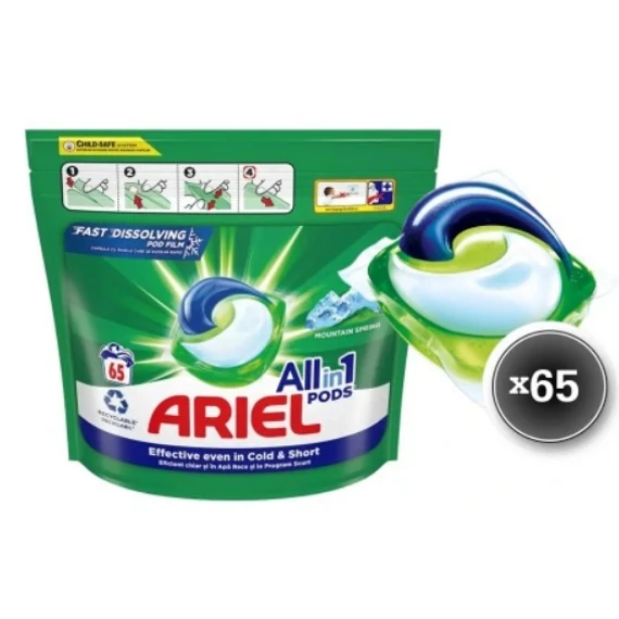 Ariel 65 db Folyékony Kapszula 65 mosás All in 1 Mountain Spring