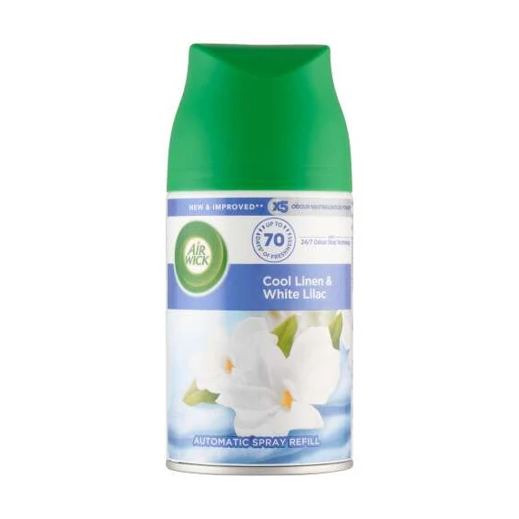 Air Wick Freshmatic automata légfrissítő spray utántöltő COOL LINEN & WHITE LILAC 250 ml