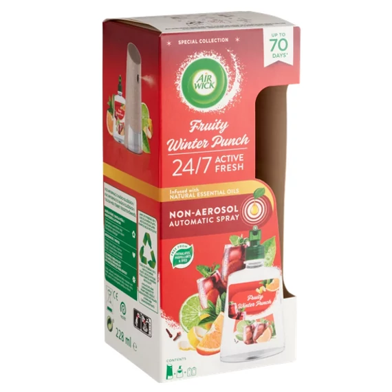 Air Wick Active Fresh készülék és utántöltő - Gyümölcsös téli puncs 228ml