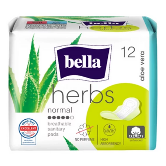 Bella Herbs egészségügyi betét 12db Sensitive Aloe Vera