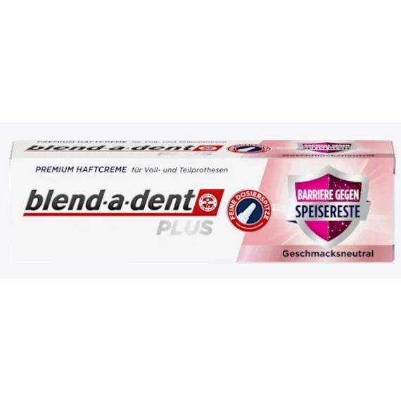 Blend A Dent műfogsorrögzítő krém 40 g Plus Premium Speisereste/Plus Food Barrier /öntapadó krémes védőréteg ételmaradék ellen/