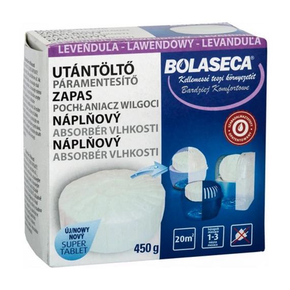 BOLASECA PÁRAMENTESÍTŐ UTÁNTÖLTŐ TABLETTA 450 GR LEVENDULA