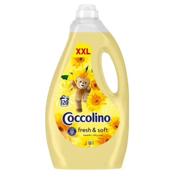 Coccolino 3000 ml 120 mosás Fresh & Soft Happy Yellow Öblítőkoncentrátum 