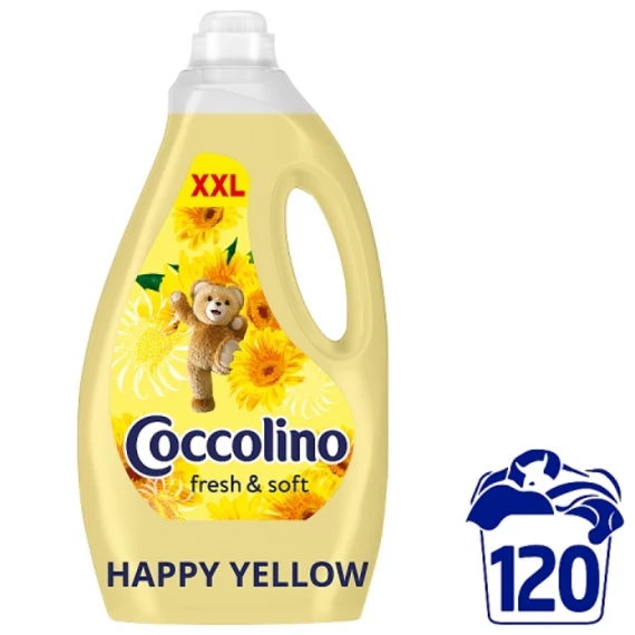 Coccolino 3000 ml 120 mosás Fresh & Soft Happy Yellow Öblítőkoncentrátum 