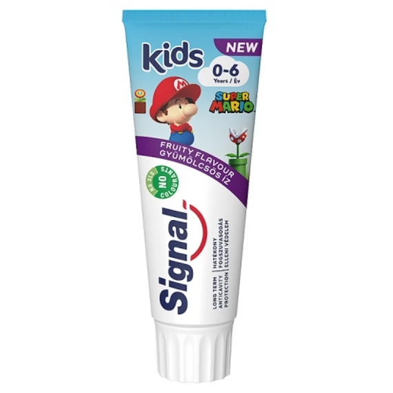 Signal Kids Super Mario gyümölcsös ízű fogkrém 0-6 év 75 ml 