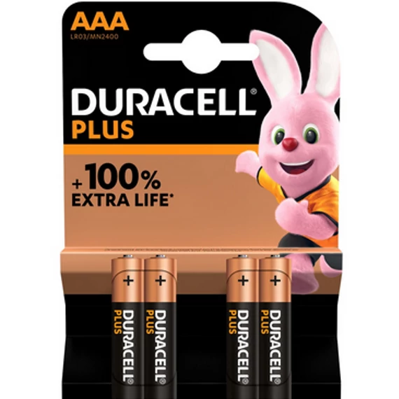 Duracell elem AAA 4 db-os Plus