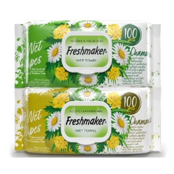 FRESHMAKER 100 LAPOS KAMILLÁS NEDVES TÖRLŐKENDŐ VISSZAZÁRHATÓ       