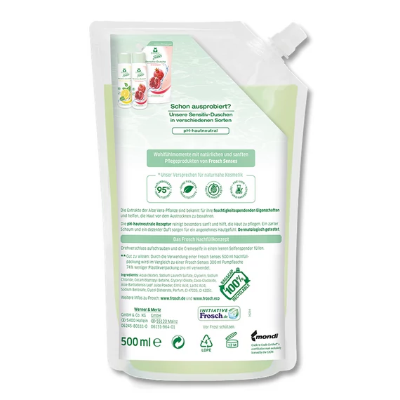 Frosch Folyékony Szappan utántöltő Aloe Vera 500 ml