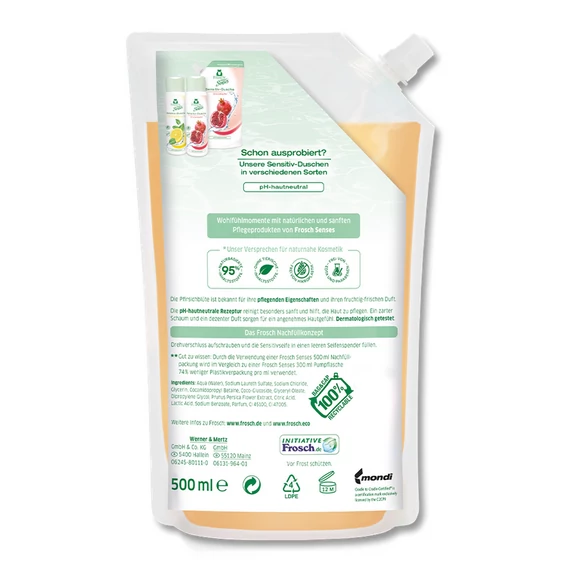 Frosch Folyékony Szappan utántöltő Barack 500 ml