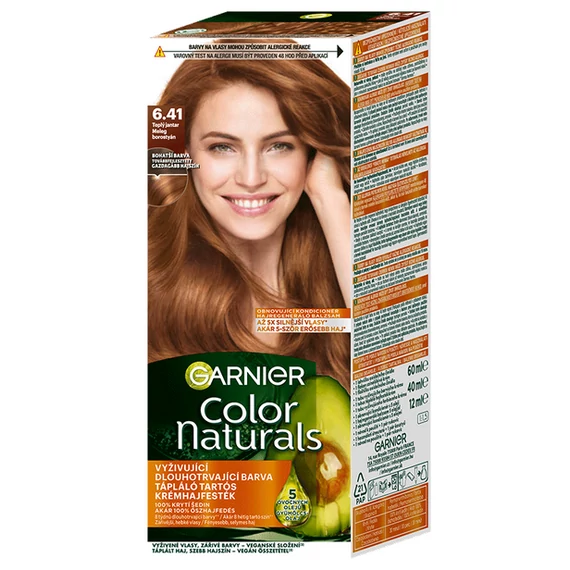 GARNIER Color Naturals tartós hajfesték - 6.41 Meleg borostyán