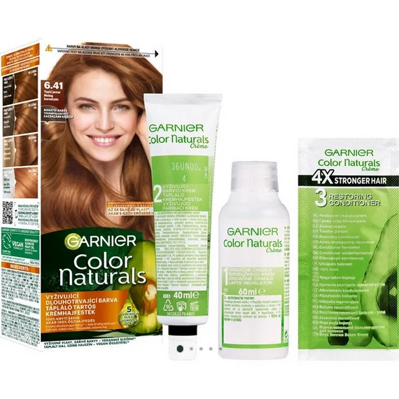 GARNIER Color Naturals tartós hajfesték - 6.41 Meleg borostyán