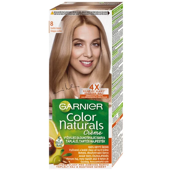 GARNIER Color Naturals tartós hajfesték - 8 Világos szőke