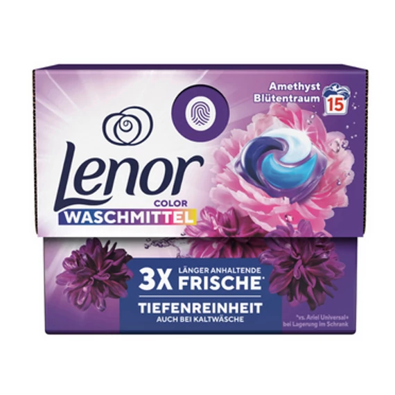 Lenor Folyékony Kapszula 15 mosás 15 db All in 1 Color Amethyst Flowerdream