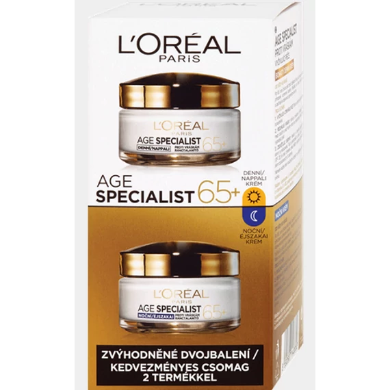 Loreal Age Specialist 65+ csomag, 2 x 50 ml (nappali + éjszakai arckrém)